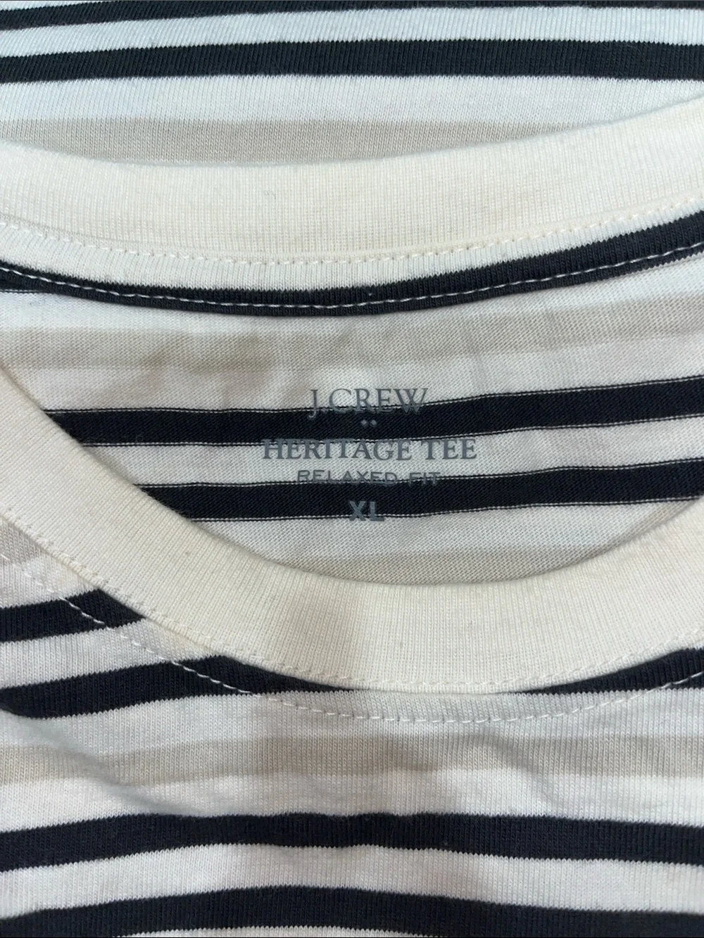 J Crew XL Men's Black & White Striped Crewneck Tee